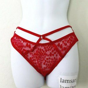 Victoria's Secret Snake Lace Sheer Strappy Ring Cutout Brazilian Panty